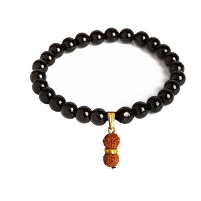 Crystal Bracelet Rudraksha Charm by Menjewell